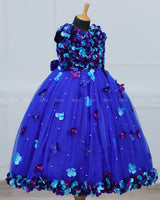 Peacock Shade Flower Petal Frock