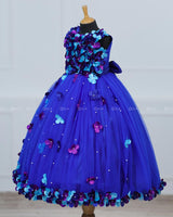 Peacock Shade Flower Petal Frock