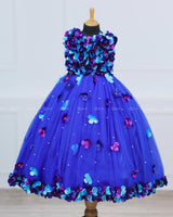 Peacock Shade Flower Petal Frock