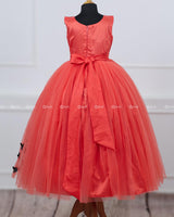 Black butterfly’s embellished on Coral Frock