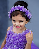 Kids Lavender Flower Frock Online | Kids Party Wear Online in India
