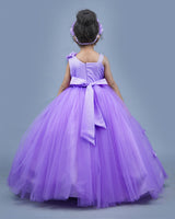 Kids Lavender Flower Frock Online | Kids Party Wear Online in India