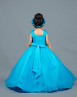 Kids Blue Flower Frock Online | Baby Girl Birthday Party Frocks Online