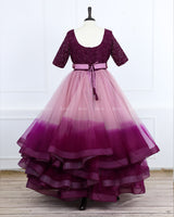 Plum Purple and Onion pink Color Gradient Gown.