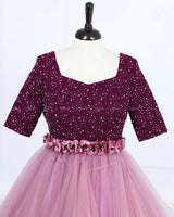 Plum Purple and Onion pink Color Gradient Gown.