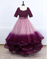 Plum Purple and Onion pink Color Gradient Gown.