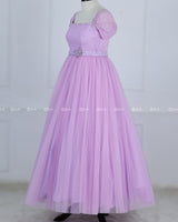 Butterfly Gown in Lavender Pink Color with Handwork Detachable Belt