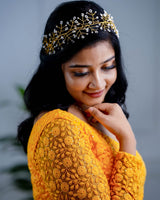 Trendy Yellow Gradient Embroidered Gown Online | Mother and Daughter Dresses Online