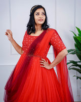 Women party wear Online | Red& Meron Gown For Women Online
