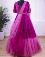 Purple and Pink Gradient Gown Online | Princess Gown for Girl Online
