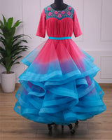 Double Shaded Twirled Gown Online | Mother Daughter Dresses Online