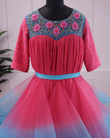 Double Shaded Twirled Gown Online | Mother Daughter Dresses Online