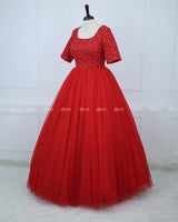 Handcrafted Red Couture Gown