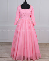 Monarch Butterfly Theme Gown in Flamingo Pink Color with Detachable Wings and Belt