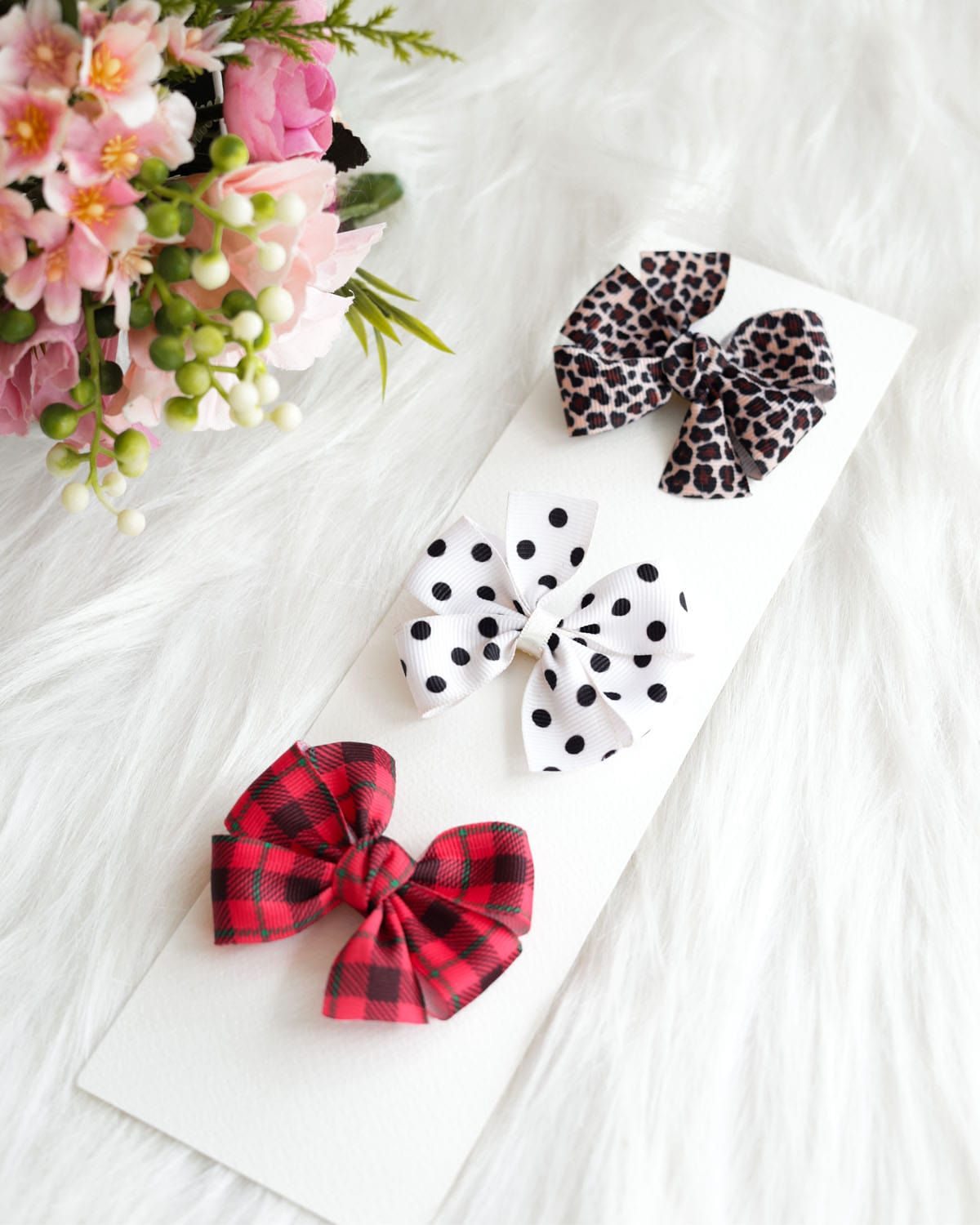 Grosgrain ribbon bow hair clip Combo 4 www.liandli.in