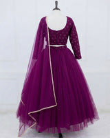 Purple Lehenga Skirt & Top with plain dupatta
