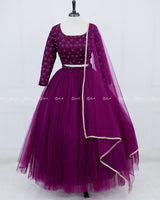 Purple Lehenga Skirt & Top with plain dupatta