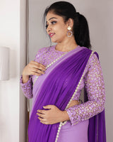 Lavender and Purple Ombre Saree Online | Buy Ombre Sarees Online In India