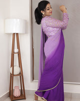Lavender and Purple Ombre Saree Online | Buy Ombre Sarees Online In India