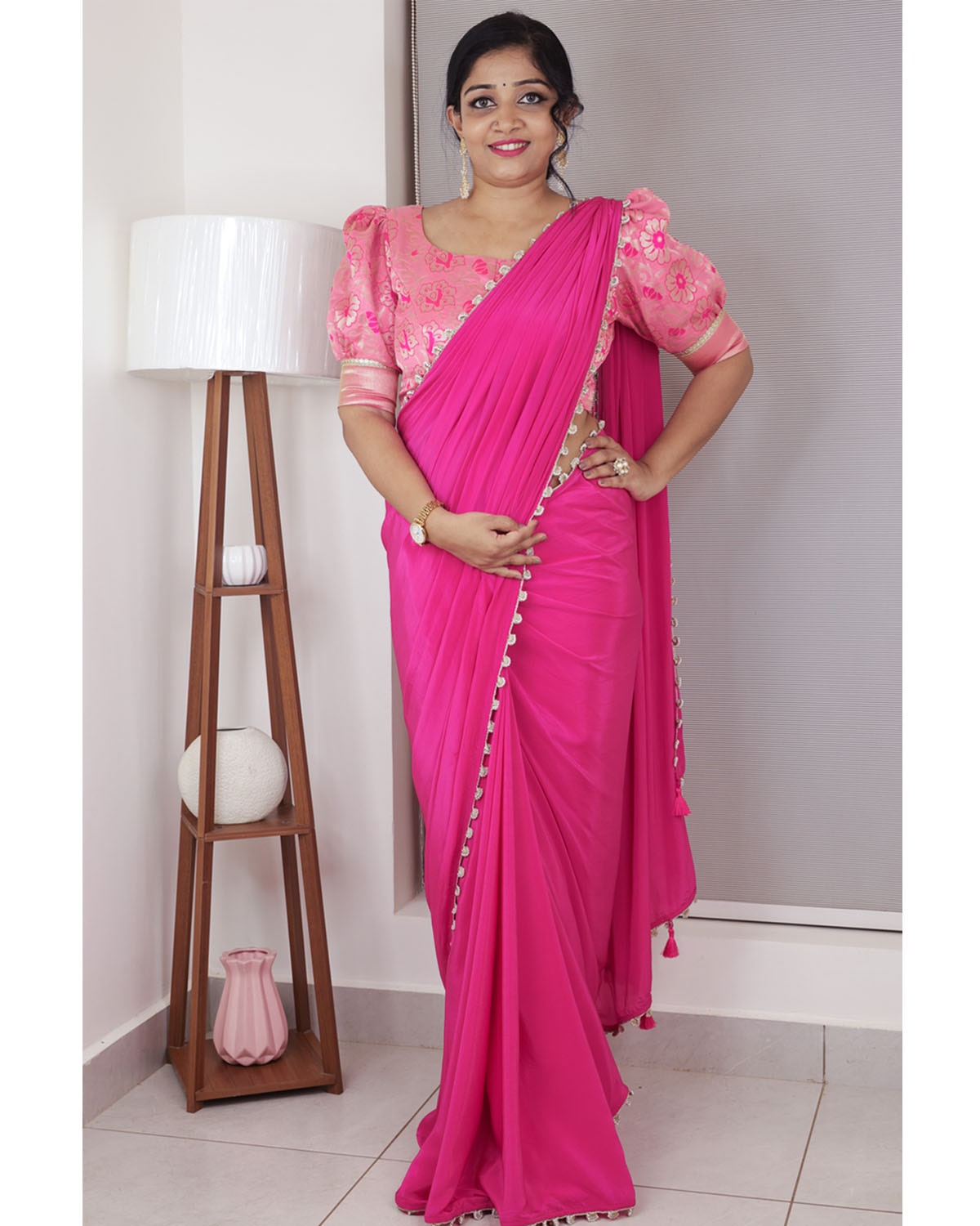 Pink Dyeable Saree Online Stylish Sarees For Women www.liandli.in