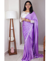 Buy Trendy Lavender Saree Online in India | Designer Sarees Online