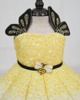 Honeycomb Bloom Couture Panel Gown