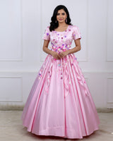 Petal Symphony Blush Couture Dress