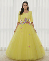 Radiant Yellow Couture Princess Gown