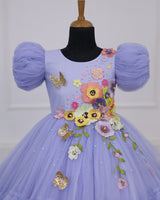 Ash Blue Mist Floral Fairy Dress