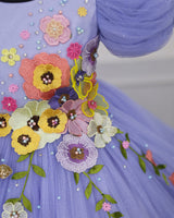 Ash Blue Mist Floral Fairy Dress