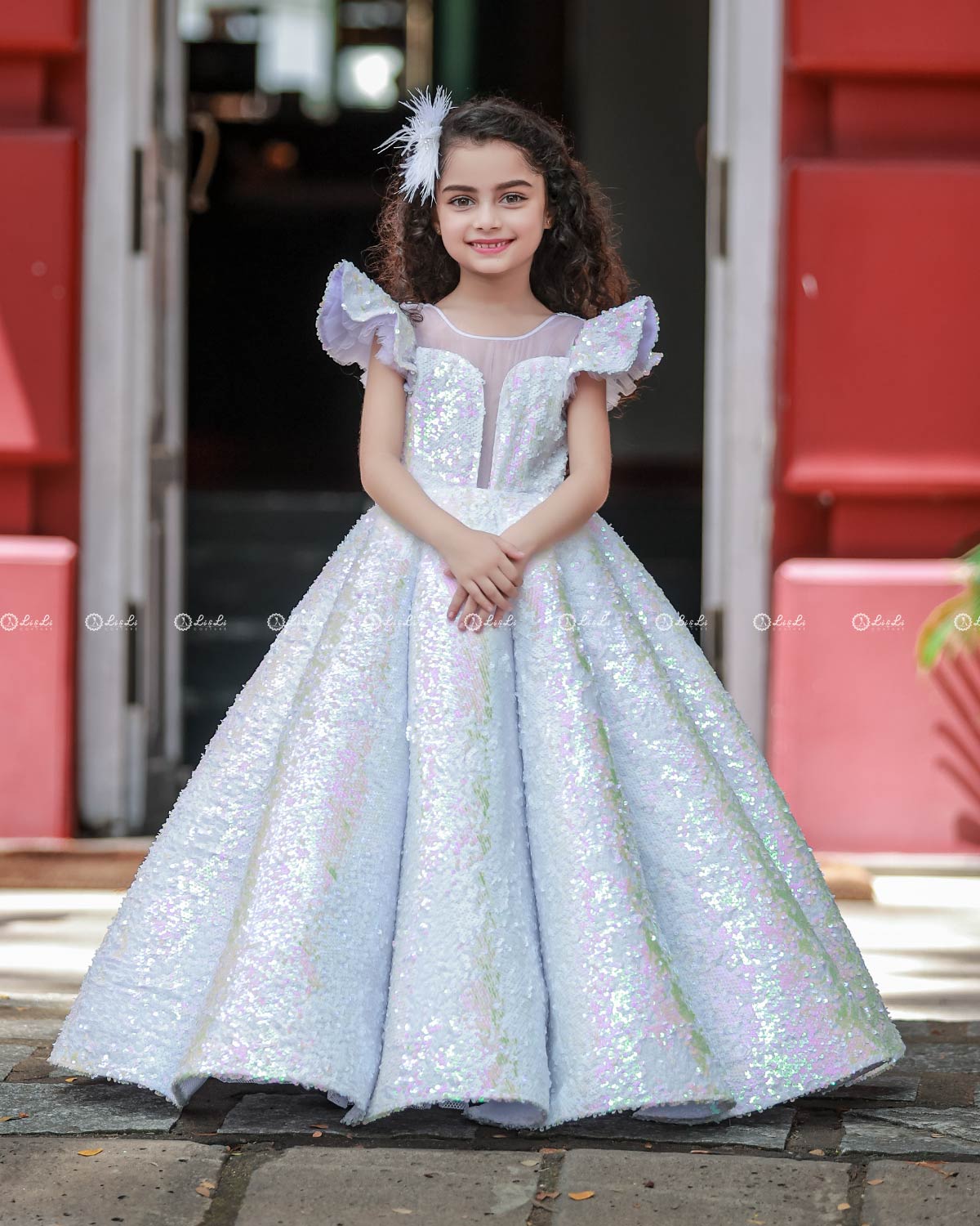 white christmas dresses Dark Powder Blue Sequin Gown Online