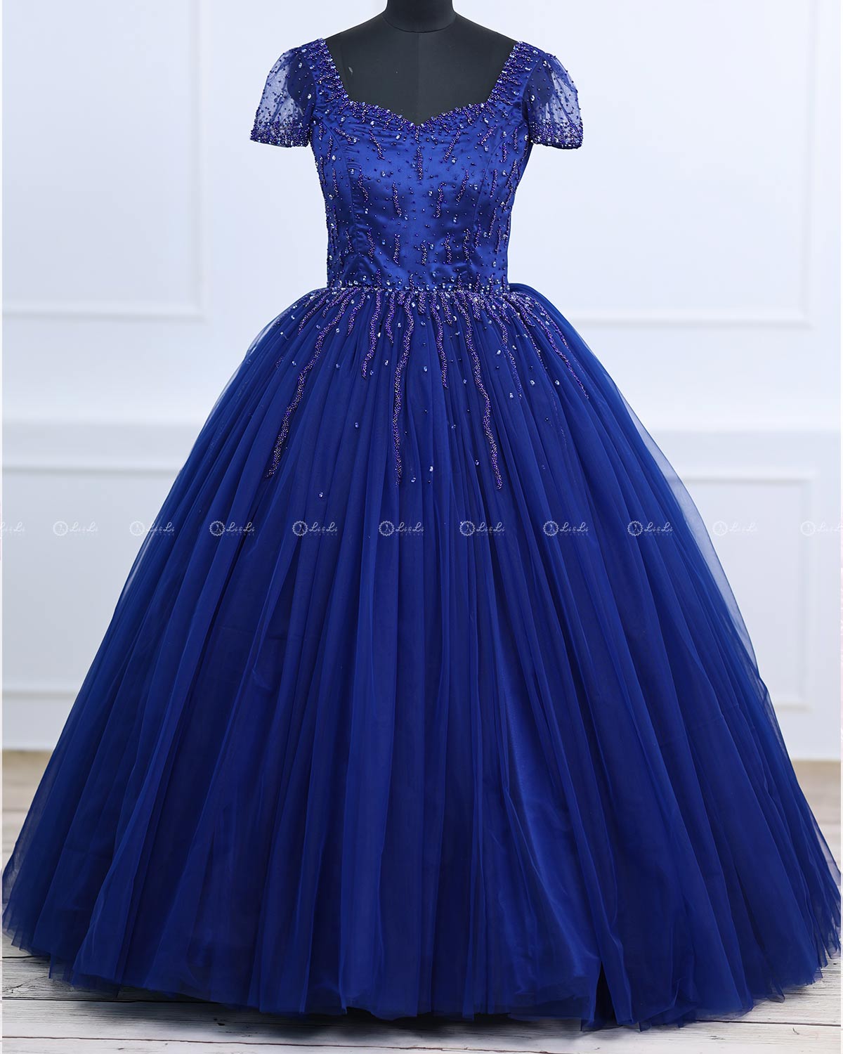 alo dress blue ZAPAKA Women Queen Anne Dusty Blue Mother of the Bride Dress Lace Appliqued  A Line Long Sleeves Wedding Guest Dress main image 1