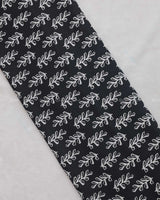 Leaf Printed Black Cotton Fabric