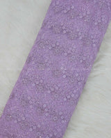 Lavender Floral Embroidered Net