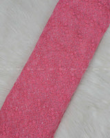 Flamingo pink Floral Embroidered Net