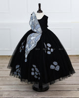 Black Gown with Handcrafted Butterfly Wings