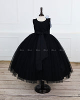 Black Gown with Handcrafted Butterfly Wings