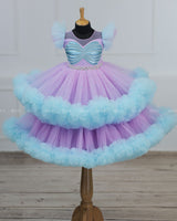 A Double-Layered Gown in Blue and Lavender