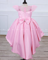 Cherry Blossom heavy pearl and stone embellished high low gown