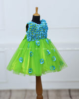 Lime Green flower frock