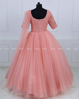 Cotton Candy Gown with Draped Dupatta