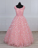 Cotton Candy Sleeveless Gown with Intricate Handwork