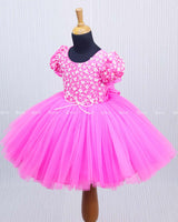 Light Pink Dress With Sequence Yoke.