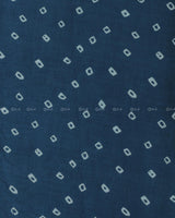 Navy Blue Color Bandhani Pattern Block Print Cotton Fabric