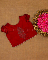 Maroon and Ivory and Off White Ethnic Top and Skirt.