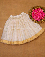 Maroon and Ivory and Off White Ethnic Top and Skirt.