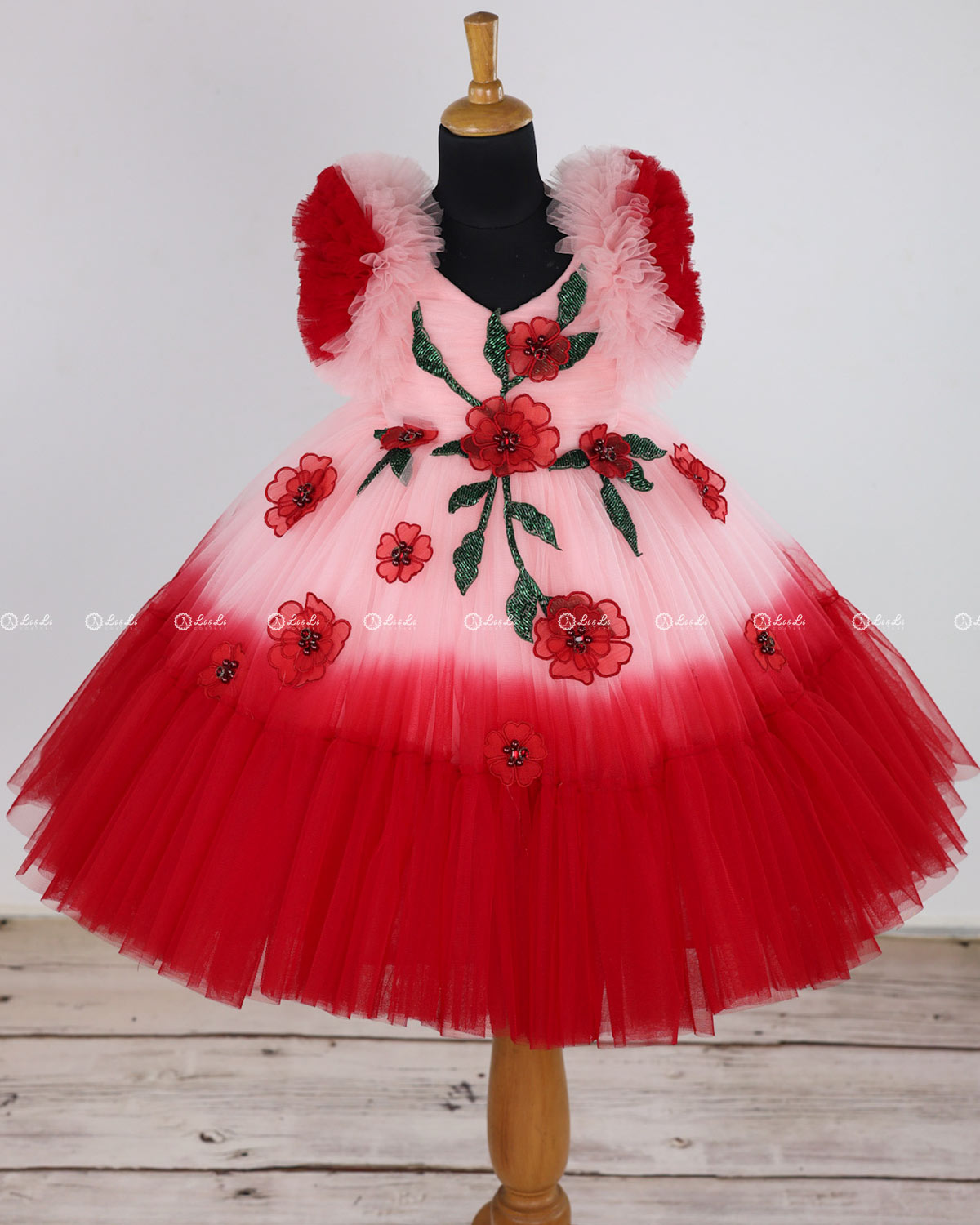 Buy Blue and Green Combo Organza Gown for Kids Online | Girls Party Wear  Online  www.liandli.in