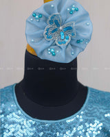 Baby Blue Dress with Sequence Yoke