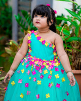 Aqua Blue Partywear Frock for kids online