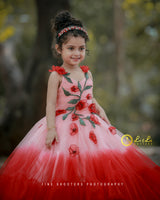 Designer Gown with Frill Flower frock online for kids